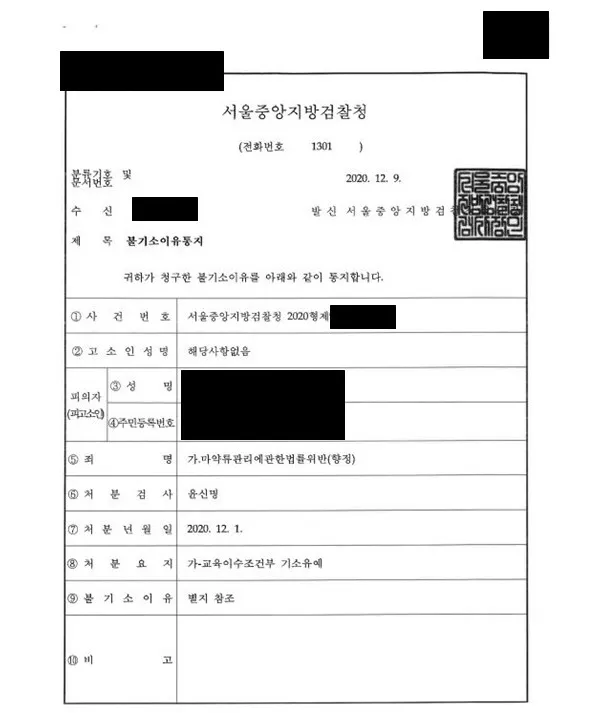 러쉬 불기소 성공사례