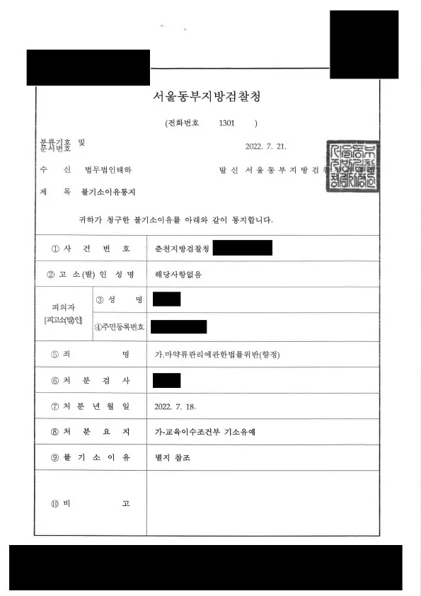 클럽마약 기소유예