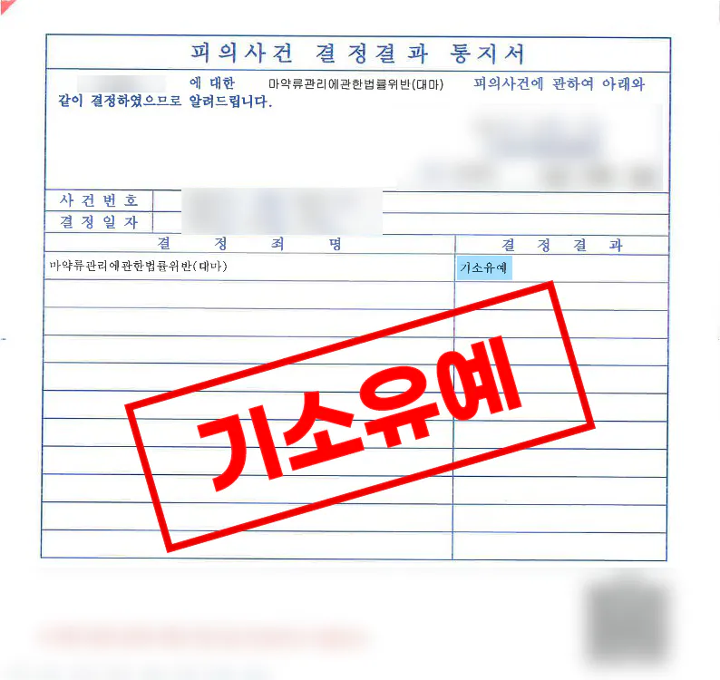 대마 매수 및 흡연 혐의 교육조건부 기소유예 처분 결과