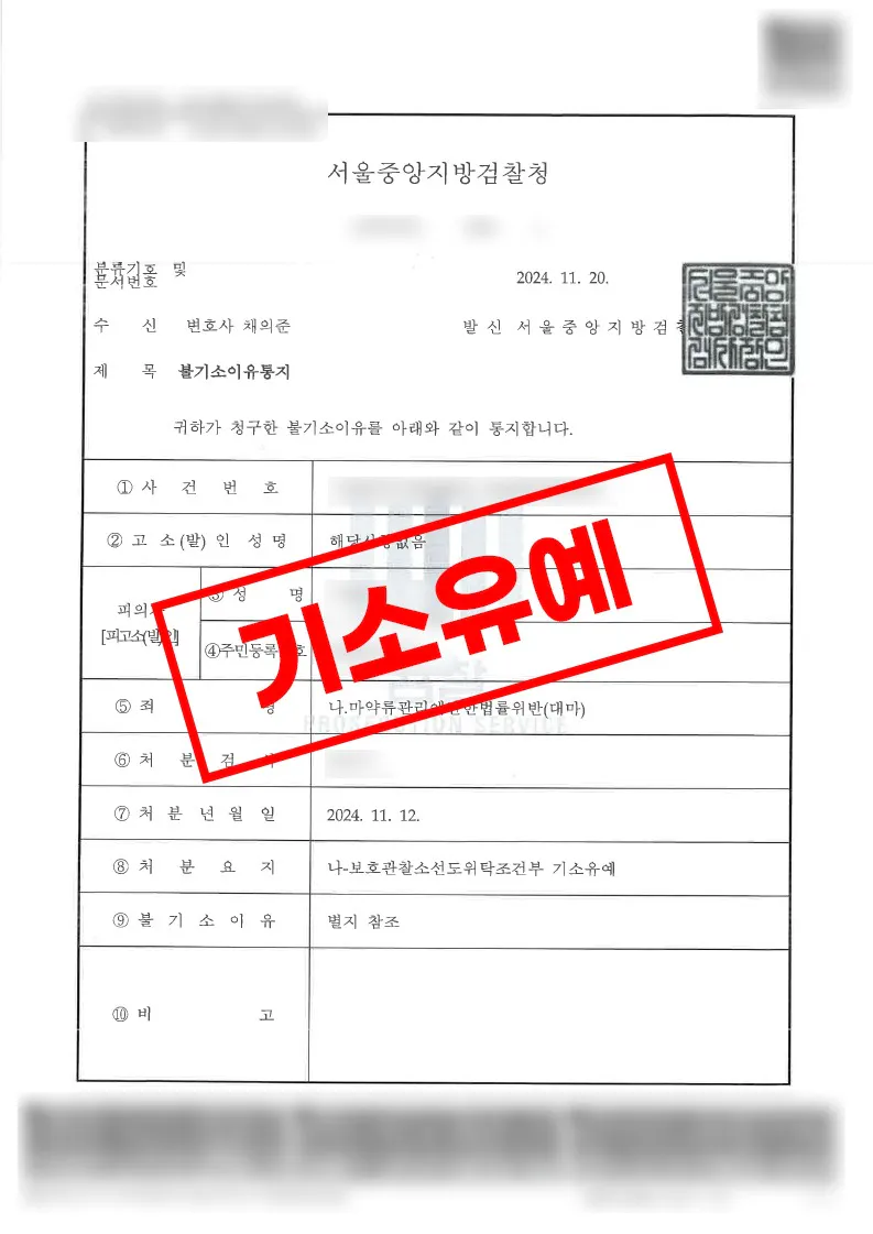 대마 매수 흡연 혐의 보호관찰소 선도위탁조건부 기소유예 처분 사례