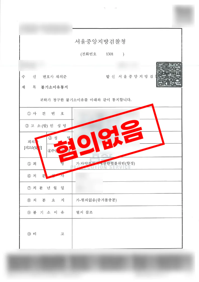 대마 수입 소지 흡연 혐의 교육이수조건부 기소유예 처분 사례